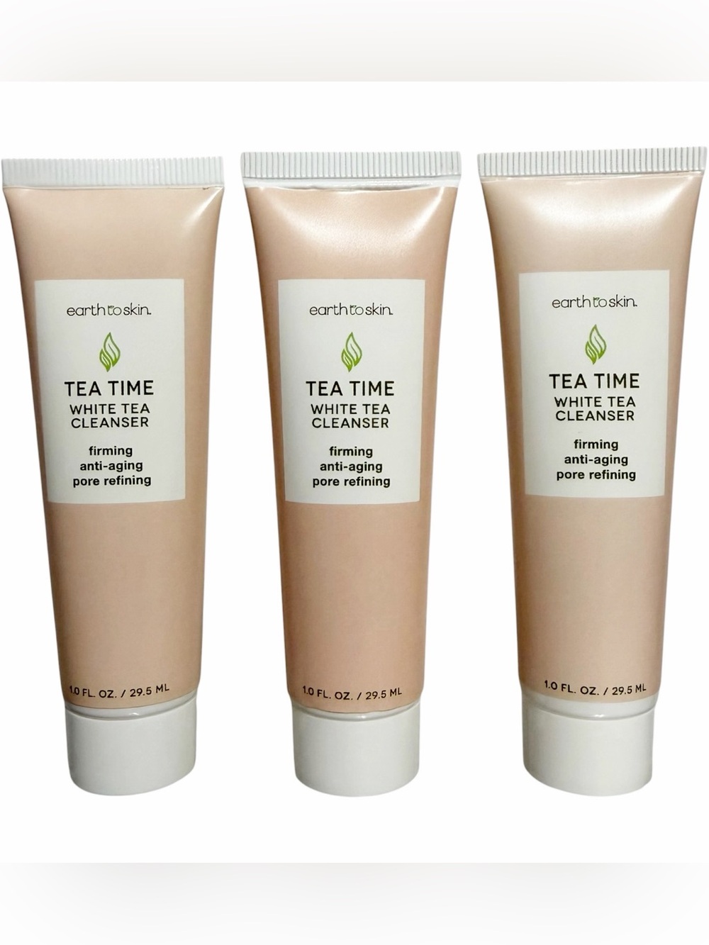 Set of 3: earth to skin TEA TIME White Tea Cleanser ~ Anti-Aging & Firming
